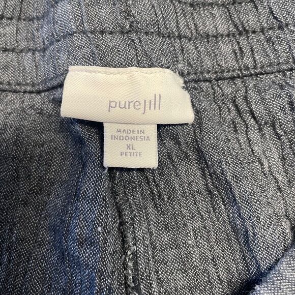 Pure Jill Petite XL Linen Cotton Gauzy Cropped Pockets Drawstring Travel PXL - Picture 7 of 8
